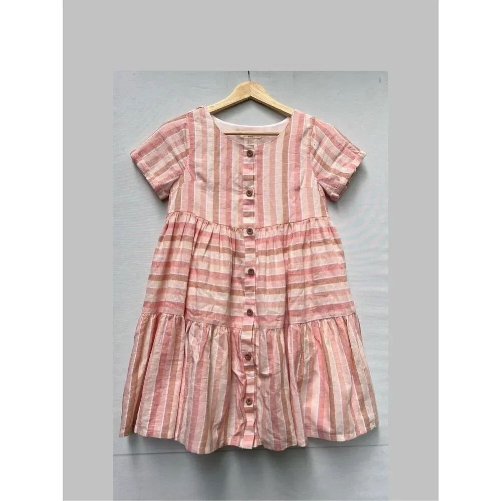 Happily Grey Kids striped lined Relaxed fit short dress size 12